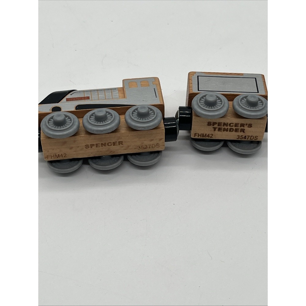 Thomas & Friends Wood Spencer Engine & Tender Set FHM42 Wooden Railway Train - Picture 14 of 16
